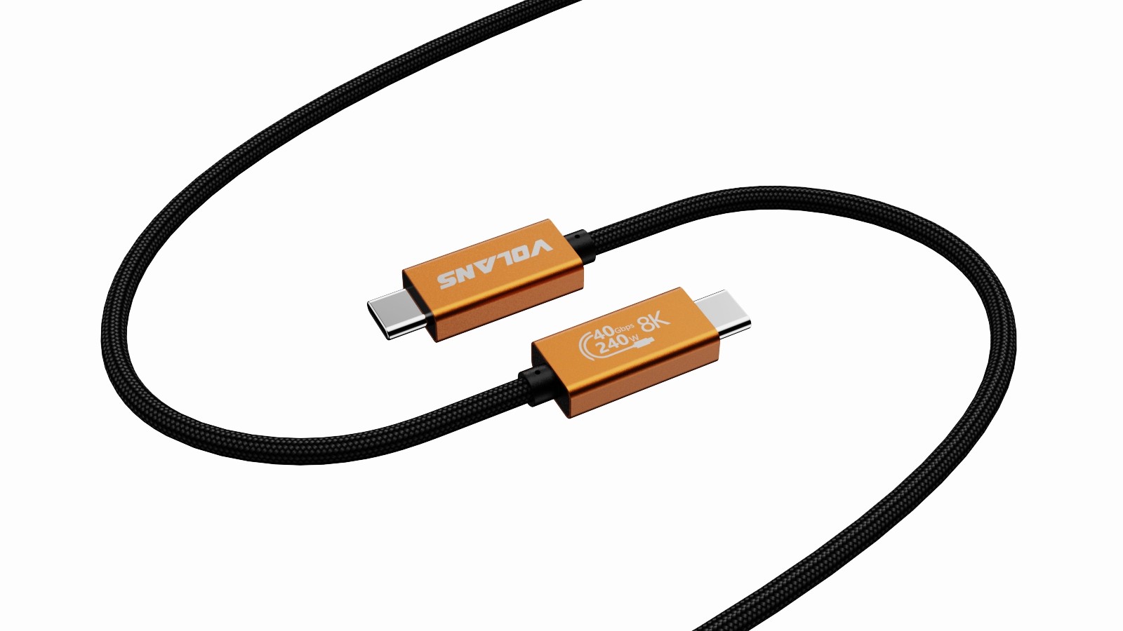 VOLANS VL-UT42 2 Metre Aluminium USB4 Cable – Thunderbolt 4 Compatible ...