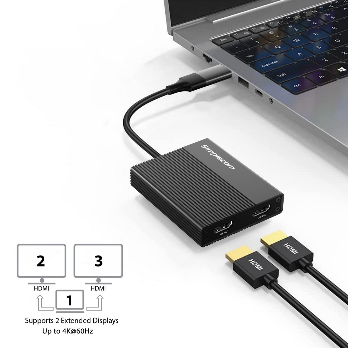 Usb2dynamixel Adapter Simplecom DA369 USB 3.0 or USB-C to Dual 4K HDMI 2.0 Display Adapter ...