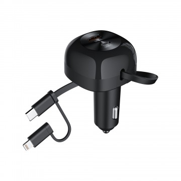 CHOETECH TC0036 PD45W USB-C+USB-A  car charger with C+L Interface