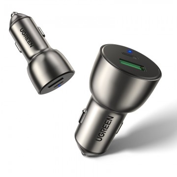 UGREEN 60980 36W PD QC 3.0 Dual Fast Car Charger USB-3.0 + USB-C