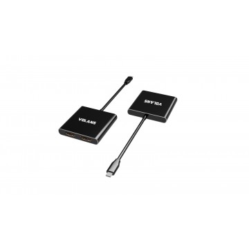 VOLANS VL-UC2H Aluminium USB-C to Dual HDMI 2.0 Adapter – 4K@60Hz
