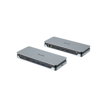VOLANS VL-UCDLMD Aluminum 14-in-1 Quadruple 4K Display Multifunctional USB-C Docking Station