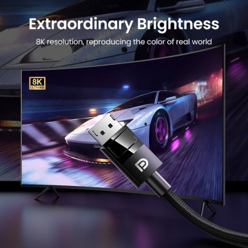 UGREEN 80394 DP V1.4 Male to Male Plastic Case Braided Cable 5m