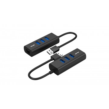 VOLANS VL-HJ45 Aluminium USB3.0 3-Port Hub & Gigabit Ethernet Adapter