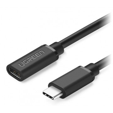 UGREEN 40574 USB-C PD60W /Thunderbolt3 Male to Female Extension Cable 0.5m (Black)