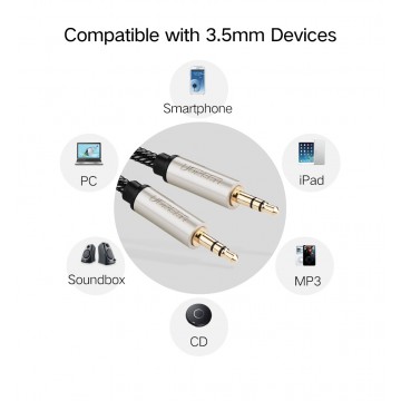 UGREEN 10604 3.5mm Male to Male Aux Stereo Cable 2M