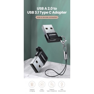 UGREEN 50568 USB-C 3.1 Female to USB-A 2.0 Male Adapter