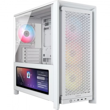 Corsair FRAME 4000D LCD RS ARGB Premium Mid-Tower PC Case- White, ATX/mATX/ITX/E-ATX CC-9011327-WW