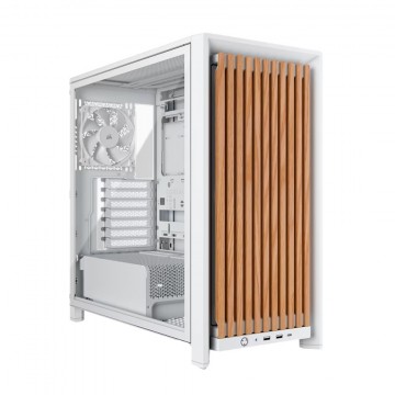 Corsair FRAME 4000D WOOD RS Modular Mid-Tower PC Case - White/Oak, E-ATX ATX mATX ITX CC-9011341-WW