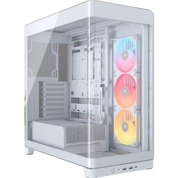 Corsair FRAME 4500X LX-R RGB LINK Panoramic Glass Mid-Tower PC Case White CC-9011317-WW