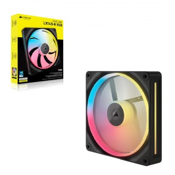 Corsair iCUE LINK LX140-R RGB 140mm PWM Reverse Fan Expansion Single Pack - Black CO-9051051-WW