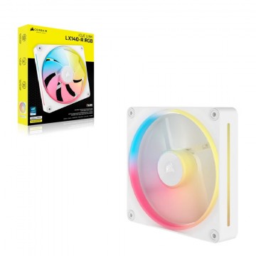 Corsair iCUE LINK LX140-R RGB 140mm PWM Reverse Fan Expansion Single Pack - White CO-9051055-WW