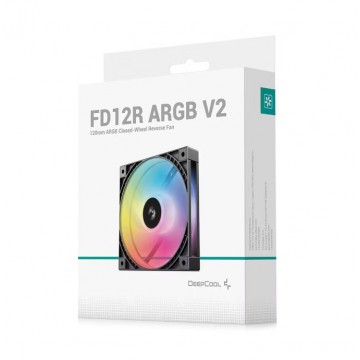 DeepCool FD12R ARGB V2 120mm Integral Blade Silent Ring Reverse-Blade Fan - R-FD12RARGBV2-BKAPN1-G
