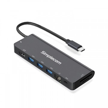 Simplecom CHT590 USB-C SuperSpeed 9-in-1 Multiport Docking Station HDMI 2.0