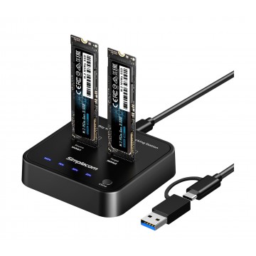 Simplecom SD550v3 USB 3.2 Gen2 to Dual Bay NVMe M.2 SSD Docking Station