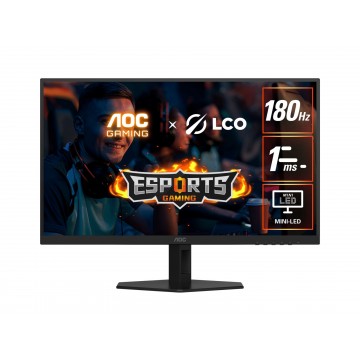 AOC 27" QD-MiniLED Monitor – QHD 180Hz, 1ms, HDMI 2.0, tilt adjusable