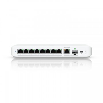 Ubiquiti Flex 2.5G, Flexible,8-port 2.5 GbE Switch,10 GbE RJ45/SFP+ Combination Uplink Port,Powered With USB-C (Included)/PoE+ adapter - USW-Flex-2.5G-8