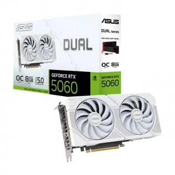 ASUS Dual GeForce RTX™ 5060 8GB- White OC Edition - DUAL-RTX5060-O8G-WHITE