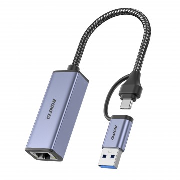 BENFEI 000317GY USB 3.0 to Ethernet Adapter, USB C to RJ45 Gigabit LAN (1000Mbps) Network Adapter
