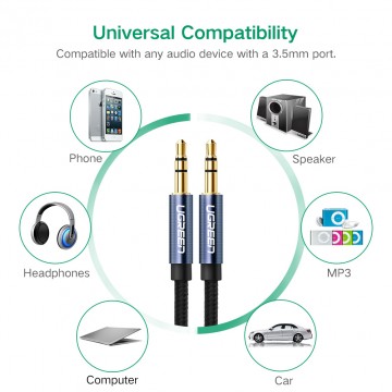 UGREEN 10688 3.5mm M/M Audio cable 3M Metla/Black