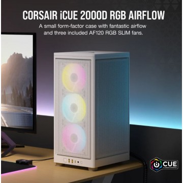 Corsair 2000D AIRFLOW RGB White Mini ITX Case
