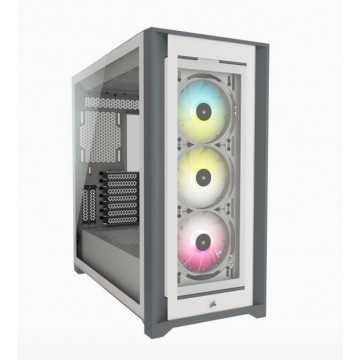 Corsair iCUE 5000X RGB Tempered Glass Mid-Tower ATX Smart Case - White