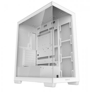 DeepCool CG580 White Panoramic ATX Mid-Tower Case, Up to 2x 360mm Radiators, 9x120mm Fans. Front 2x USB3.0, Audio I/O Panel