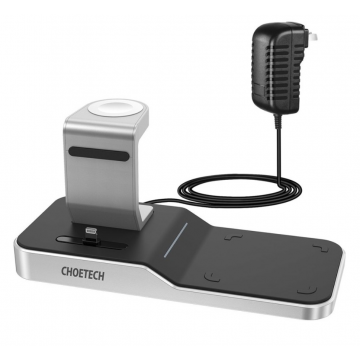 Choetech T316 4-in-1 Wireless Charging Station for iPhone/Apple Watch/iPod and all Qi Wireless Cell phones