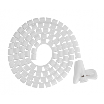 Brateck 15mm/0.59' Diameter Coiled Tube Cable Sleeve Material Polyethylene(PE) Dimensions 1000x15mm - White