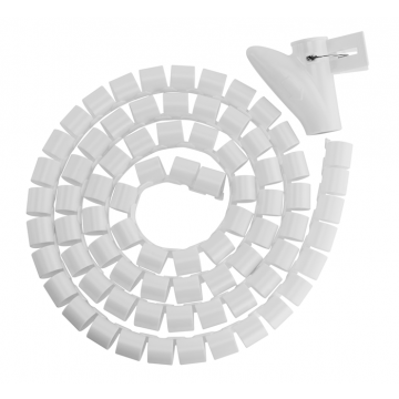 Brateck 25mm/1' Diameter Coiled Tube Cable Sleeve Material Polyethylene(PE) Dimensions 1000x25mm - White