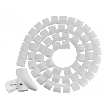 Brateck 30mm/1.2' Diameter Coiled Tube Cable Sleeve   Material Polyethylene(PE) Dimensions 1000x30mm - White