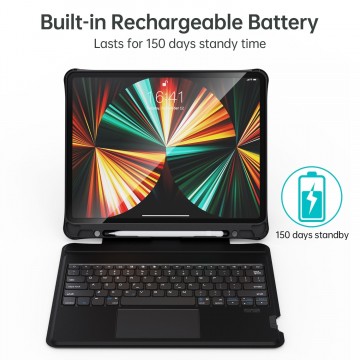 Choetech BH-015-BK Bluetooth Keyboard Case with Touchpad and backlight for iPad Pro 12.9" Black