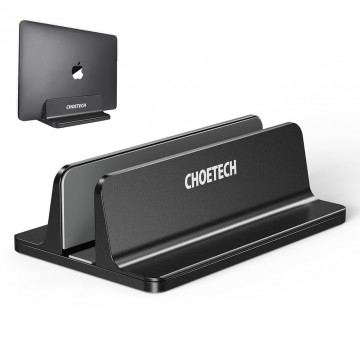 Choetech H038-BK Desktop Aluminum Stand with Adjustable Dock Size, premium holder for All MacBook & tablet Black