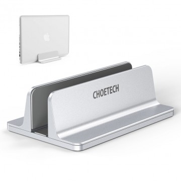 Choetech H038-SL Desktop Aluminum Stand with Adjustable Dock Size, premium holder for All MacBook & tablet Silver