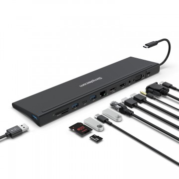 Simplecom CHN622 USB-C 12-in-1 Multiport Docking Station Laptop Stand