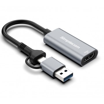 Simplecom DA306C USB 3.0 and USB-C to HDMI Video Card Adapter Full HD 1080p