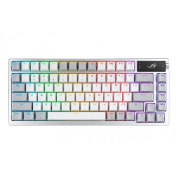 ASUS ROG AZOTH/PBT/WHT  (Snow Switch) Gaming Keyboard, OLED Display, NX Snow Switch, 75 Keys, Tri-mode Connection, White