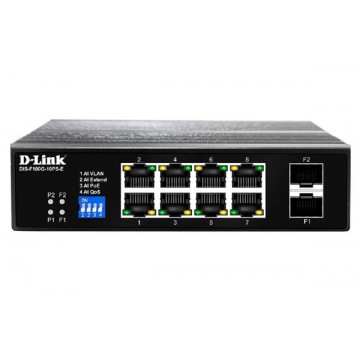 D-Link 10-Port Unmanaged PoE Switch with 8 RJ45 PoE, 2 SFP and 1 RJ45 Console Port
