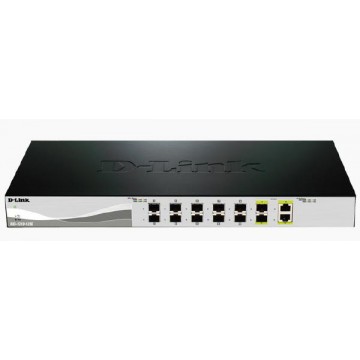 D-Link DXS-1210-12SC 12-Port 10 Gigabit WebSmart Switch with 12 SFP+ Ports and 2 10GBase-T (Combo) ports