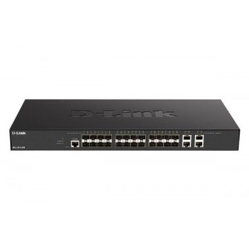 D-Link 28-Port 10 Gigabit Smart Managed Switch with 24 SFP+ ports and 4 10GBASE-T ports