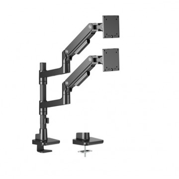 Brateck LDT81-C024P-B NOTEWORTHY POLE-MOUNTED HEAVY-DUTY GAS SPRING DUAL MONITOR ARM Fit Most 17'-49' Monitor Fine Texture Black(new)