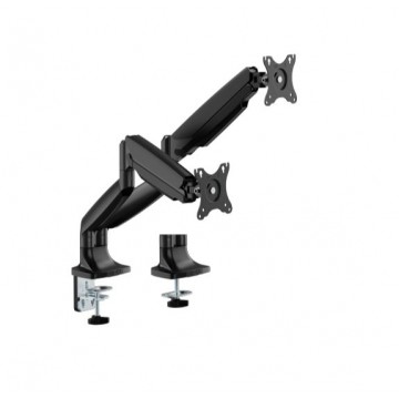 Brateck LDT82-C024-BK DUAL SCREEN HEAVY-DUTY GAS SPRING MONITOR ARM For most 17'~35' Monitors, Matte Black(New)