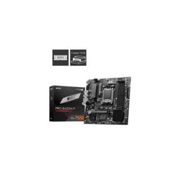 MSI PRO B650M-P  AMD AM5 mATX Motherboard, 4x DDR5 ~128GB, 1x PCI-E x16, 2x PCI-E x1, 2x M.2, 4x SATA,  6x USB 3.2,  4x USB 2.0, 1x USB Type C