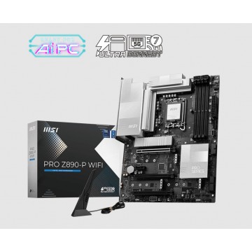 MSI PRO Z890-P WIFI INTEL Z890  Motherboard, 4x DDR5 256GB, 3x PCI-E x 16, 1x PCI-E x 1, 4x M.2, 4x SATA 6G, 3x USB 3, 1x USB-C, 4x USB 2