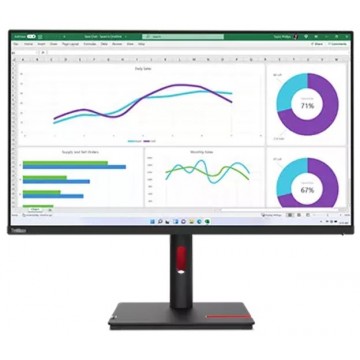 LENOVO ThinkVision T32H-30 31.5'/32' 60Hz QHD Monitor 2K 2560x1440 16:9 4ms IPS Height Adjustable Tilt Pivot Swivel HDMI DP Ethernet USB VESA 3yr wty