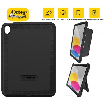 OtterBox Defender Apple iPad (10.9') (10th Gen) Case Black - (77-89953), DROP+ 2X Military Standard, Built-in Screen Protection, Multi-Position