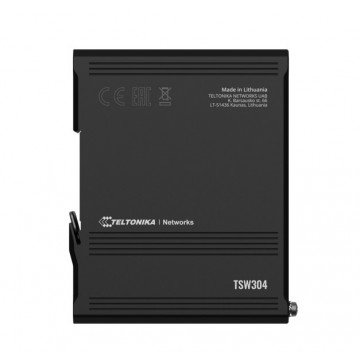 Teltonika TSW304 - DIN Rail Switch, 4x Gigabit Ethernet with speeds of up to 1000 Mbps, Integrated DIN rail bracket - PSU excluded (PR3PRAU6)