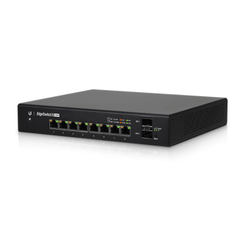 Ubiquiti EdgeSwitch 8 - 8-Port Managed PoE+ Gigabit Switch, 2 SFP, 150W Total Power Output - Supports PoE+ and 24v Passive