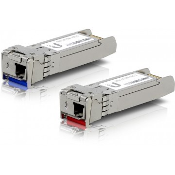 Ubiquiti UFiber  SFP+ Single-Mode Module 10G BiDi 2-pack - Same 10Gbps speed, Less Cable Required (Single Strand and LC Connector)