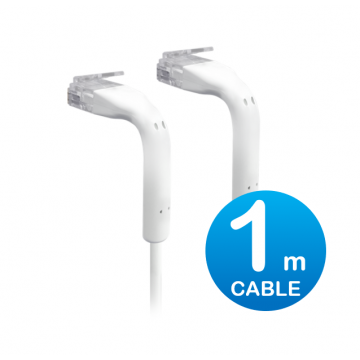 UniFi Patch Cable 1m White, Both End Bendable to 90 Degree, RJ45 Ethernet Cable, Cat6, Ultra-Thin 3mm Diameter U-Cable-Patch-1M-RJ45